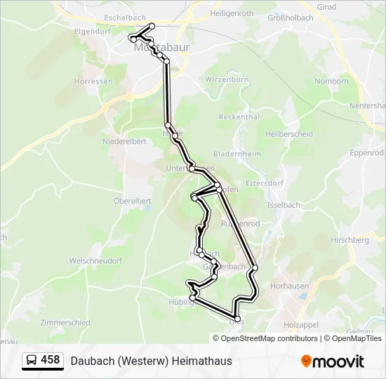 458 Bus Line Map