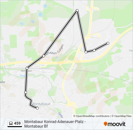 Автобус 459: карта маршрута