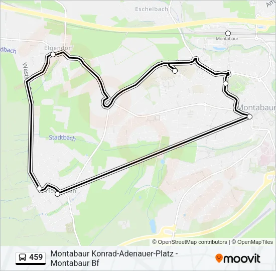 459 Bus Line Map