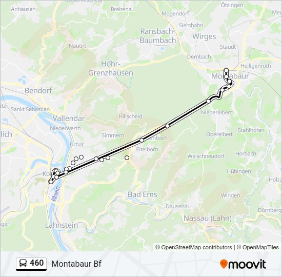 Buslinie 460 Karte