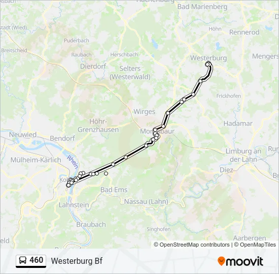 460 Bus Line Map