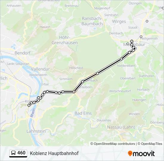 460 Bus Line Map