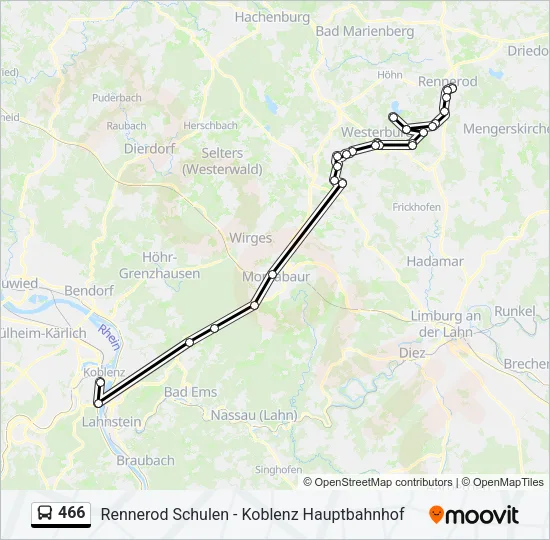 466 Bus Line Map