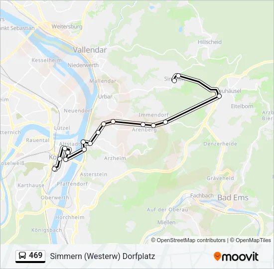 469 Bus Line Map
