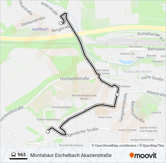 Автобус 963: карта маршрута