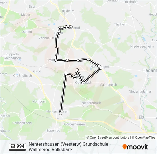 994 Bus Line Map