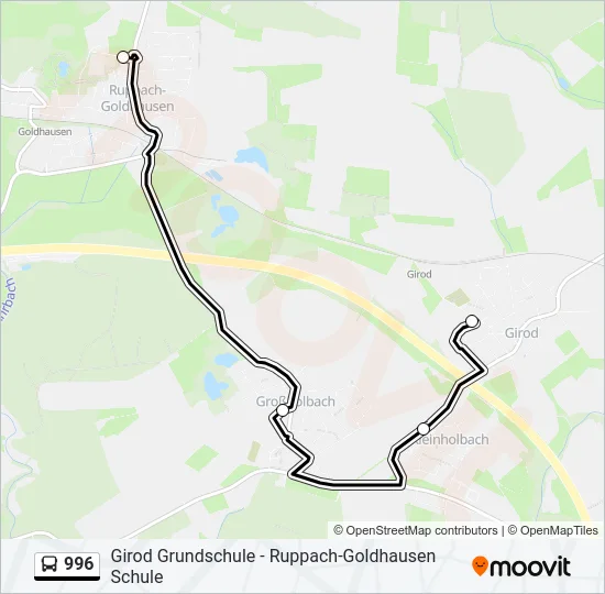 996 Bus Line Map