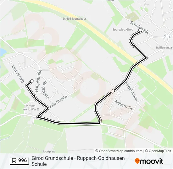 996 Bus Line Map