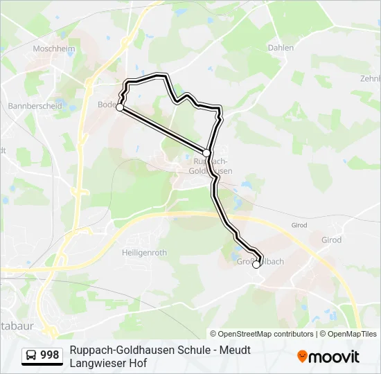 998 Bus Line Map