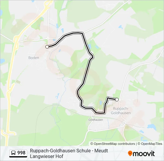 998 Bus Line Map