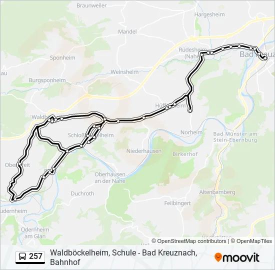 257 Bus Line Map