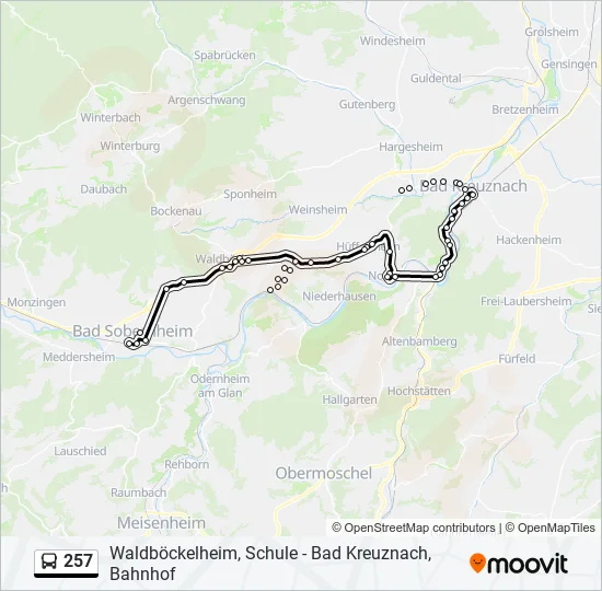 257 Bus Line Map