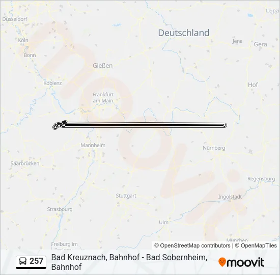 257 Bus Line Map