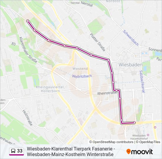 Автобус 33: карта маршрута