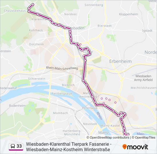 Автобус 33: карта маршрута