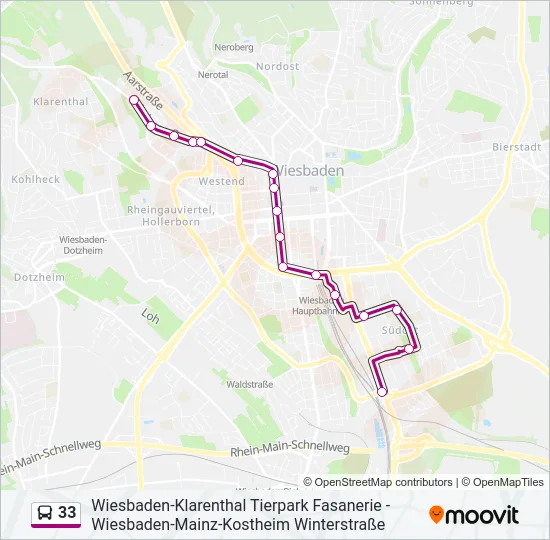 33 Bus Line Map