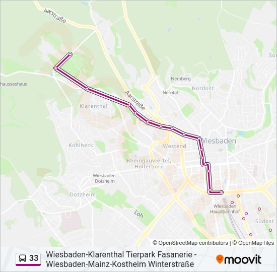 Автобус 33: карта маршрута
