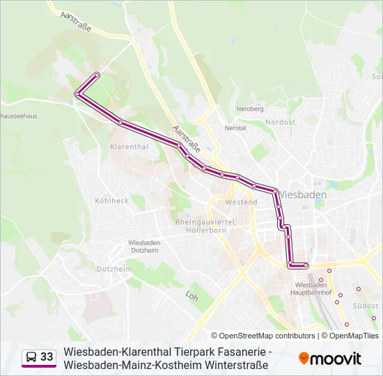 33 Bus Line Map