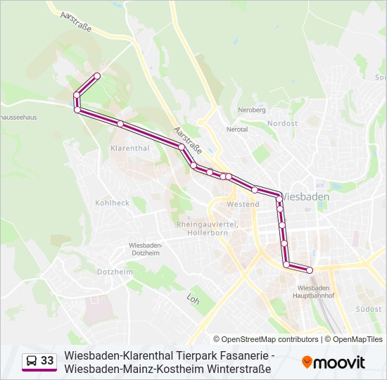 Автобус 33: карта маршрута