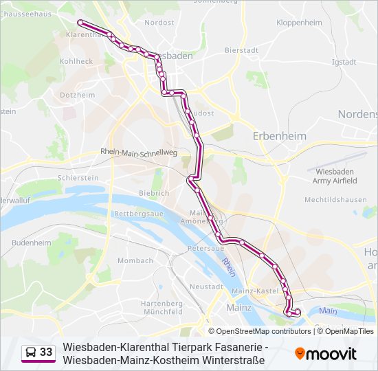 Автобус 33: карта маршрута