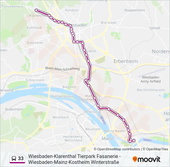 33 Bus Line Map