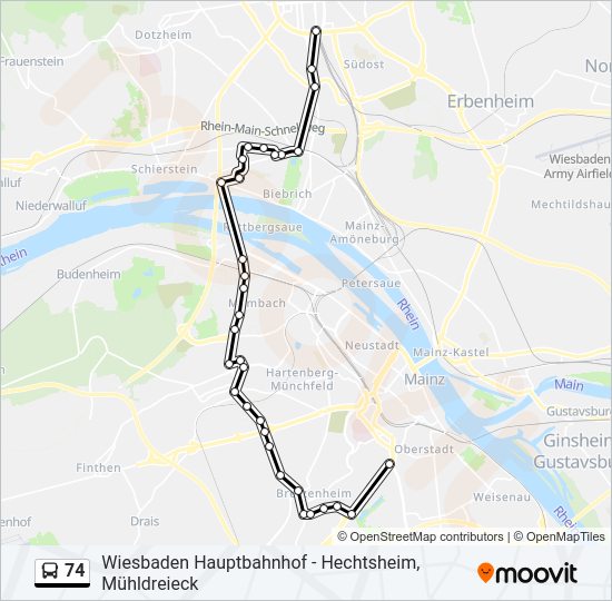 74 Bus Line Map