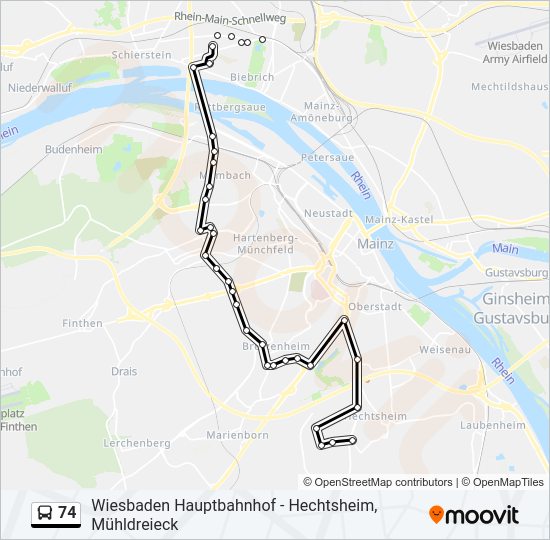 74 Bus Line Map