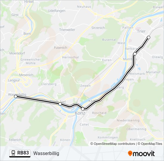 RB83 Train Line Map