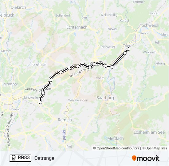 RB83 Train Line Map