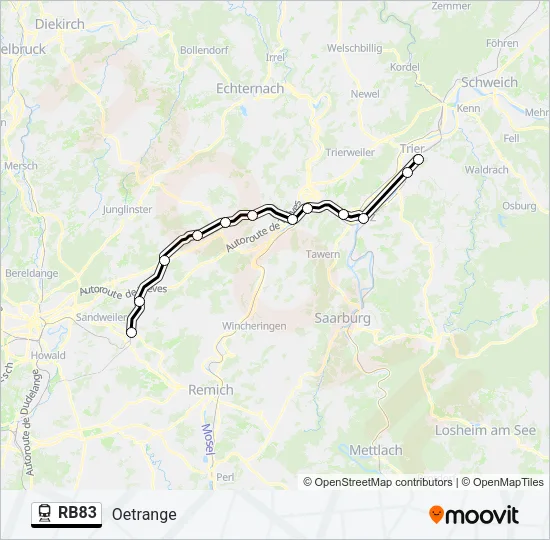 RB83 Train Line Map