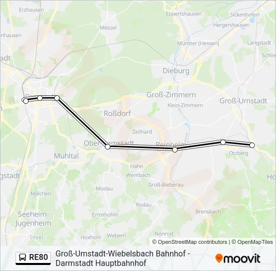 RE80 Bus Line Map