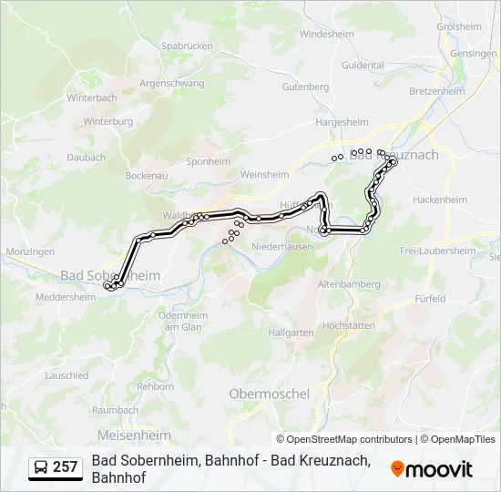 257 Bus Line Map