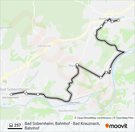 257 Bus Line Map