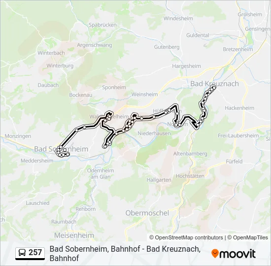 257 Bus Line Map