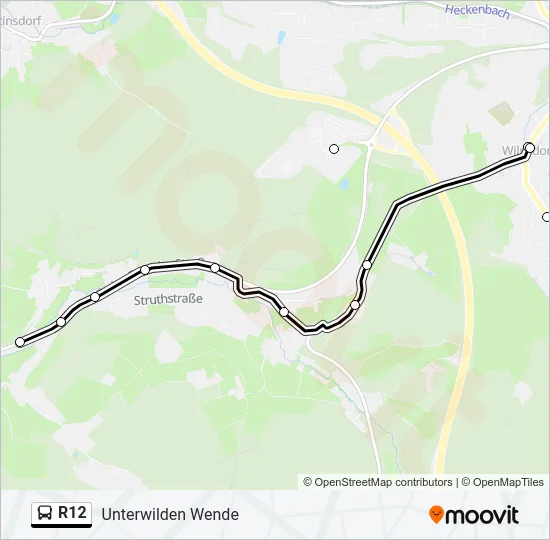 R12 Bus Line Map