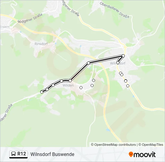 R12 Bus Line Map