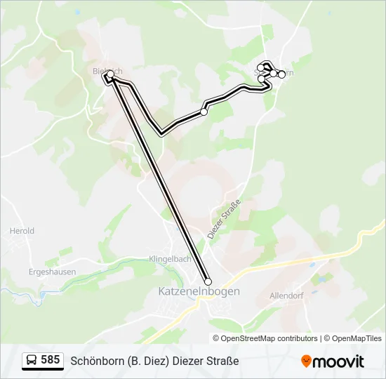585 Bus Line Map