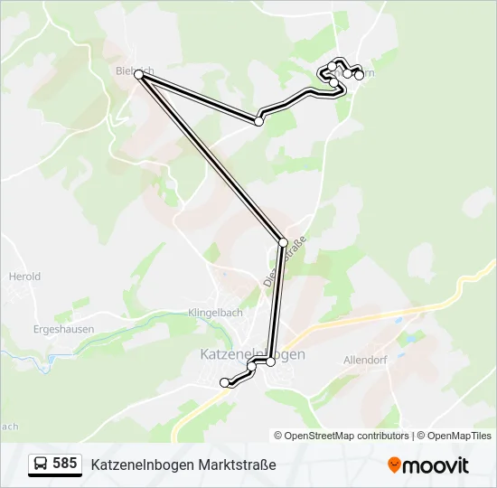 585 Bus Line Map
