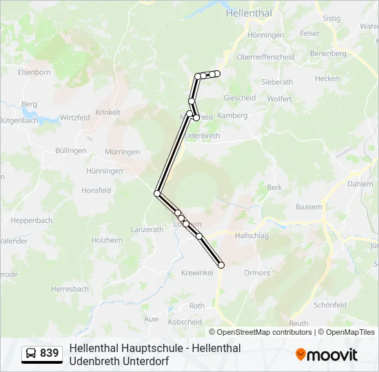 839 Bus Line Map