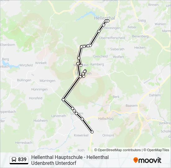 839 Bus Line Map