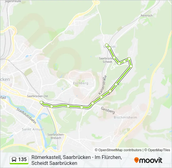 135 Bus Line Map