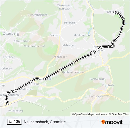 136 Bus Line Map