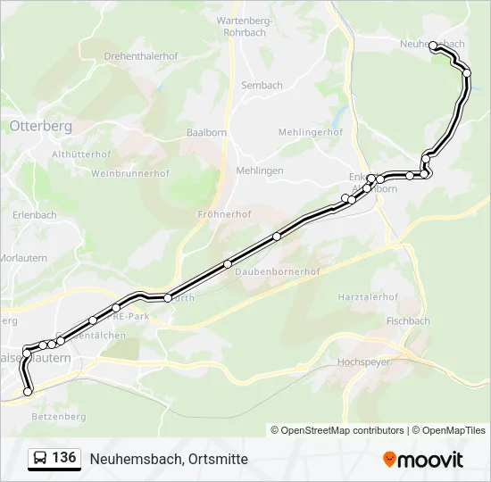 136 Bus Line Map