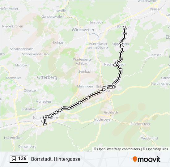136 Bus Line Map