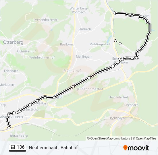 136 Bus Line Map
