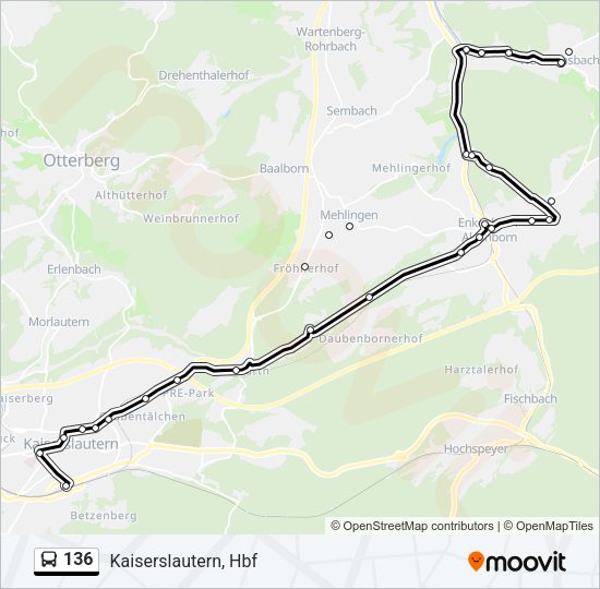 136 Bus Line Map