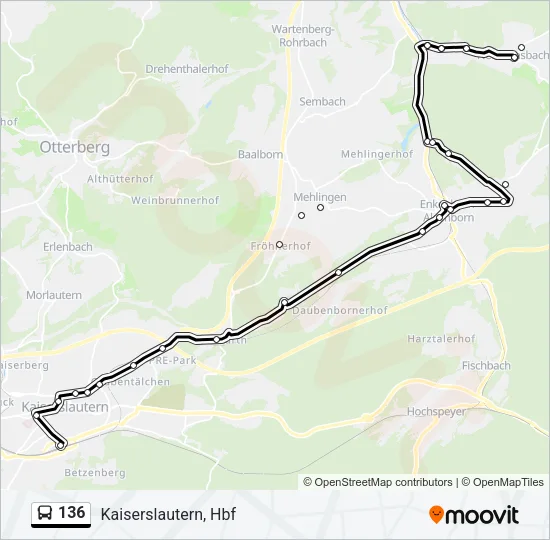 136 Bus Line Map