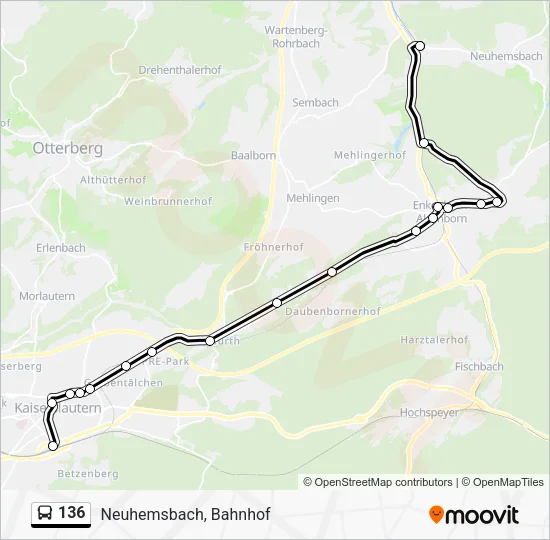 136 Bus Line Map