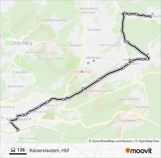 136 Bus Line Map