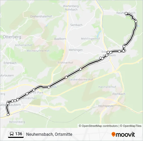 136 Bus Line Map